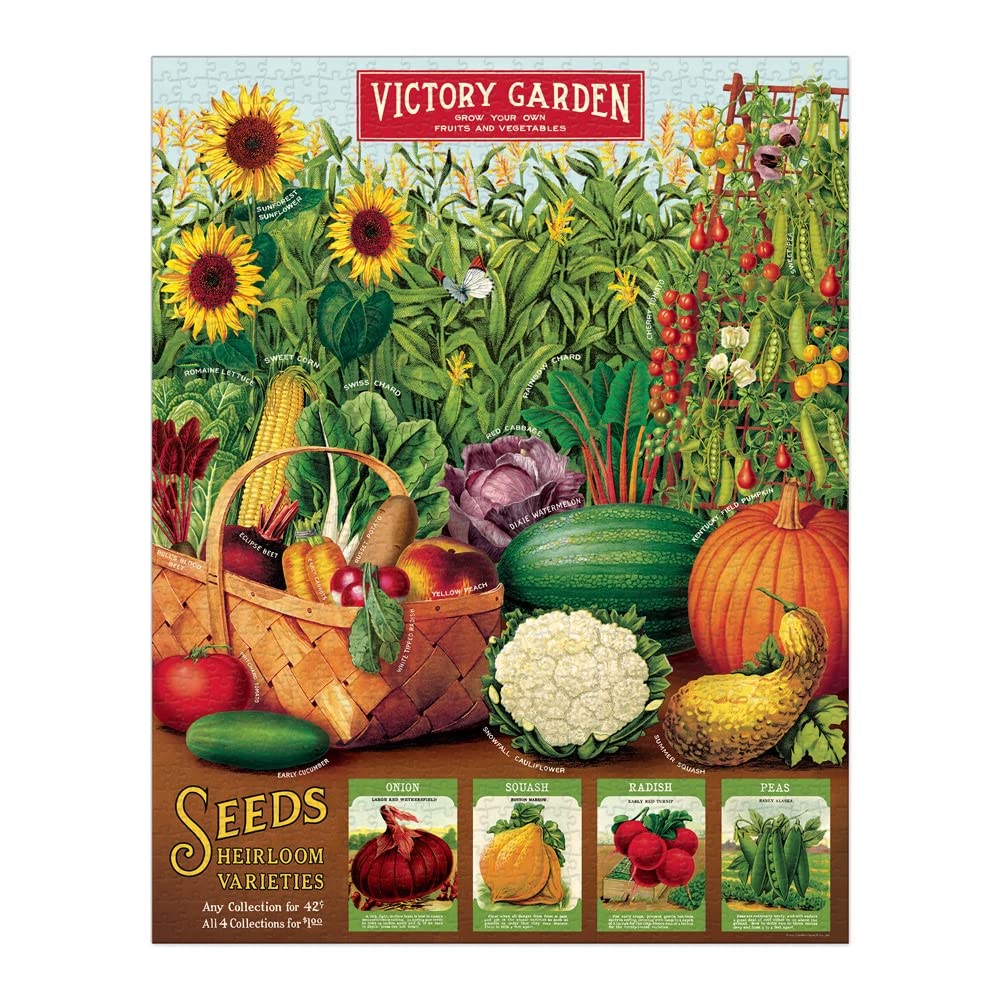 CAVANILLI & CO. Cavallini Vintage Victory Garden Jigsaw Puzzle, 1000-Piece, 50.8 x 71.1 cm, Multicoloured, Cardboard