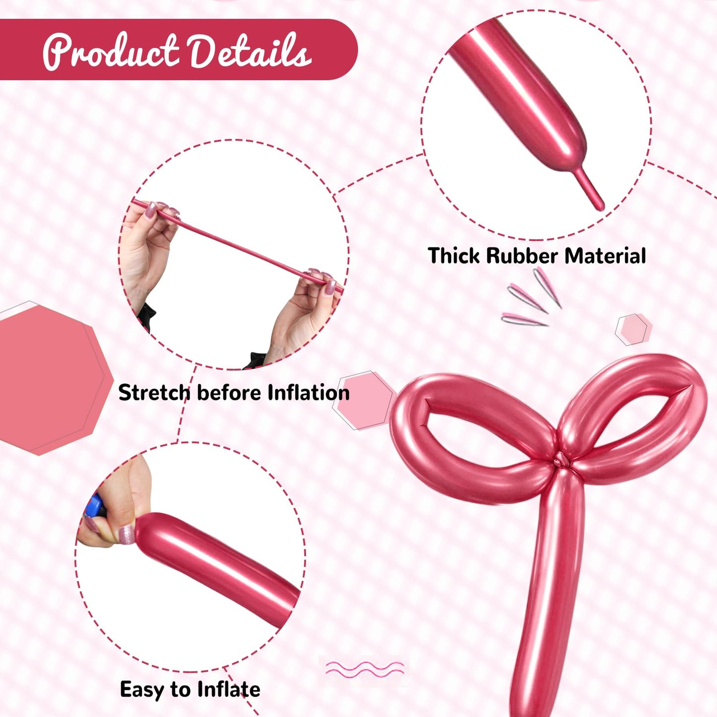 Hykjnbw 260 Balloons For Balloon Animals, Long Balloons Art Kit For Twisting, Skinny Modeling Balloons Supplies For Birthday Par