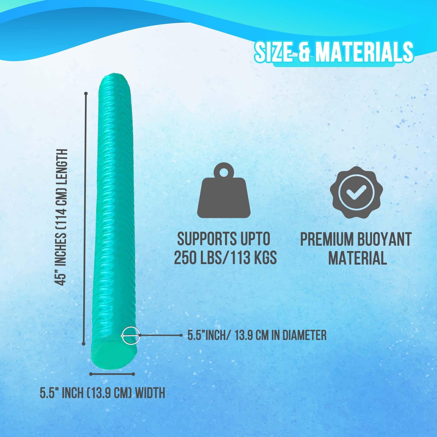 Vos Mega Foam Pool Noodle, Premium & Big, Super Soft Pool Noodles For Swimming And Floating, Pool Floats, Lake Floats For Adults