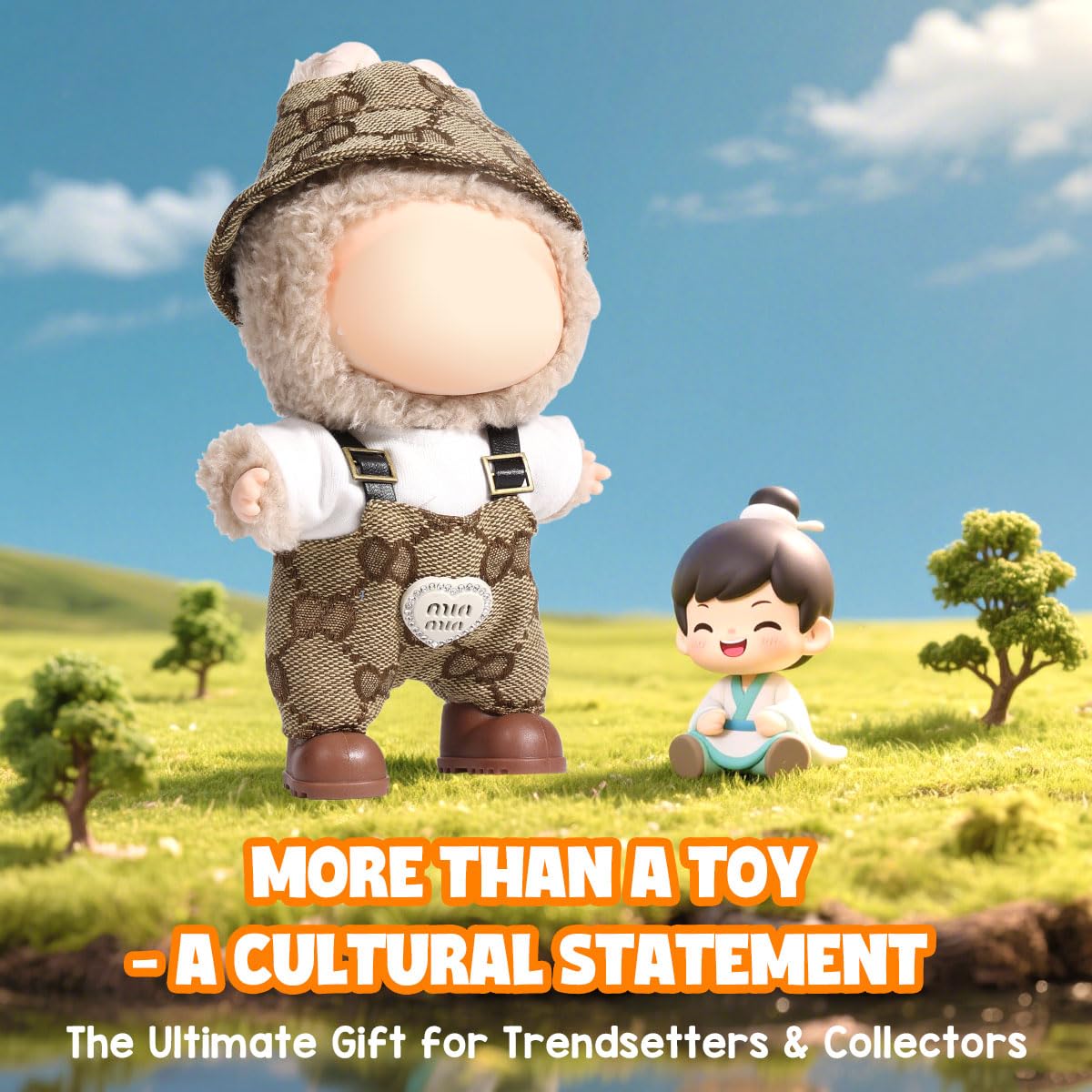 AICase for Labubu Clothes Designer/for Labubu Outfits Clothes Set for 17cm Lububu Doll 3 Piece Set Hat Clothing for LA BUBU Boys and Girls Stylish Adorable Dolls Clothes Accessories (No Doll)_13