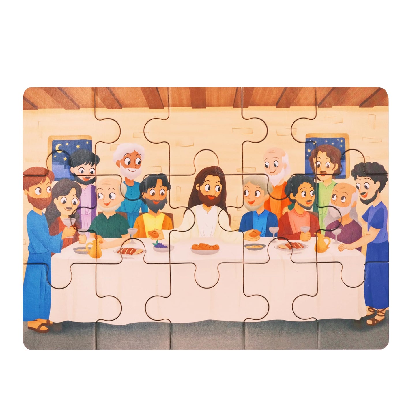 Peyo Pals Bible Themed 4-In-1 Wooden Jigsaw Puzzles In Box (15 Pcs Each) | Christian Bible Gifts For Kids | Easter Gifts For Kid