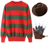 Eforpretty Halloween Costume For Kids Boys Freddy Krueger Knitted Sweater Jumper With Leather Glove Set,13-14 Years