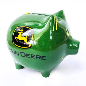 Official Licensed John Deere Green Pig Savings Bank 6921 - Medium Sized, Polyresin Piggy Bank