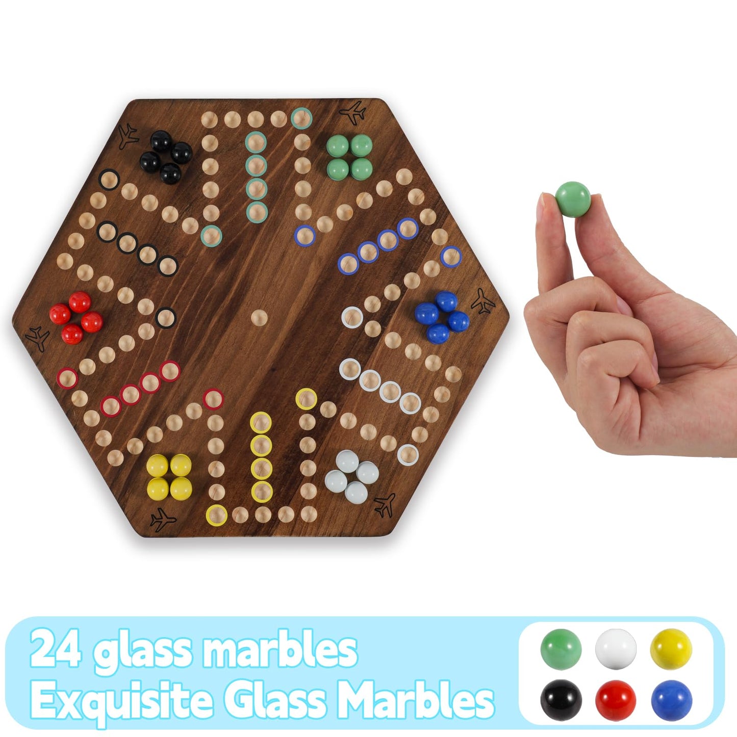 15 Inches Wooden Fast Track Board Game Original Aggravation Board Game Wahoo Board Game For 6 And 4 Players With Marbles And Dic
