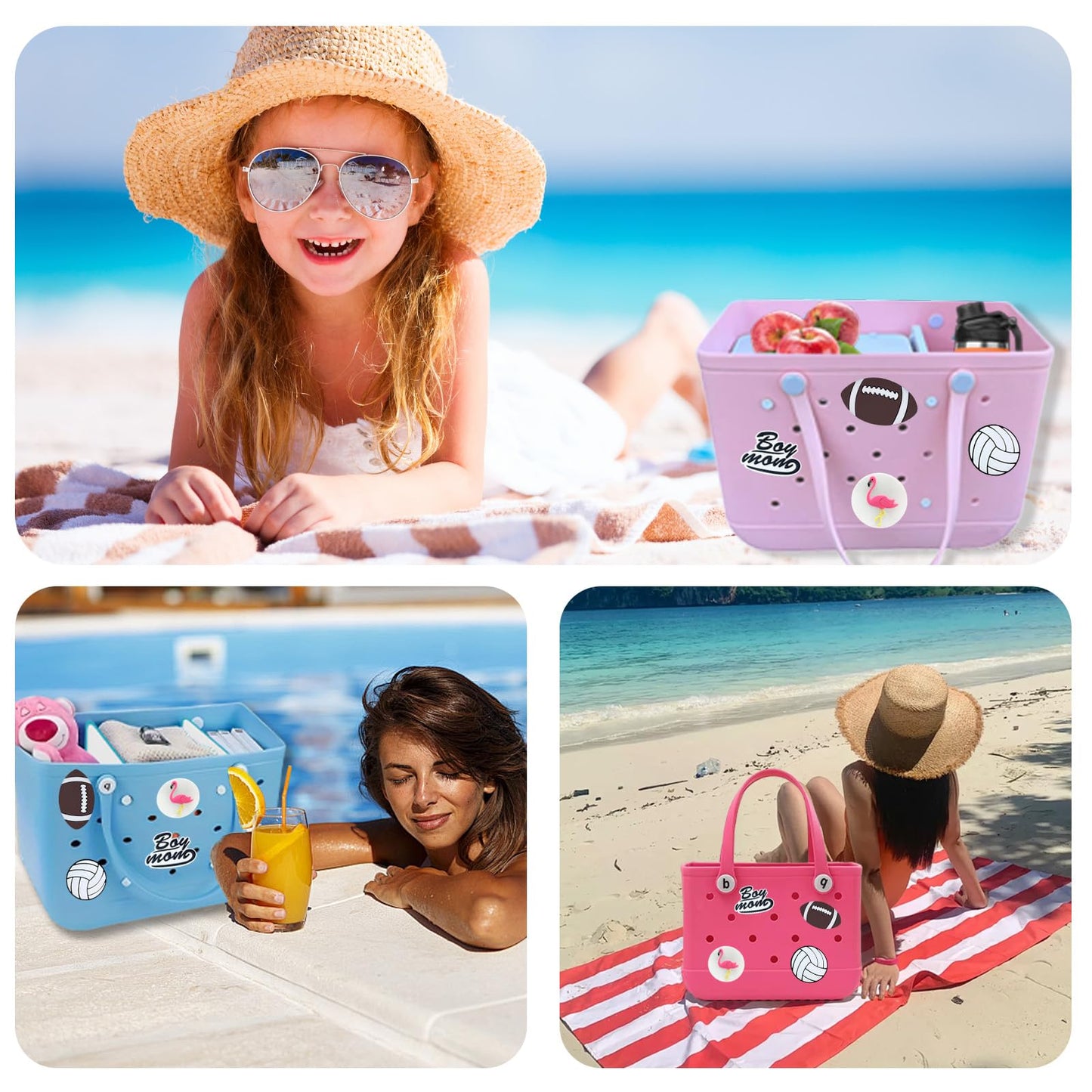 Lckaey Rubber Beach Bag Accessories-PVC Rubber decoration-for EVA Purse Bogg Inserts Y064Figure 50