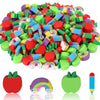 Junebrushs Erasers For Kids, 150Pcs Apples Erasers For Welcome Back To School Gifts Cute Pencil Erasers Mini Erasers For Kids Bulk Classroom Prizes Homework Rewards Party Supplies