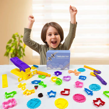 Dough Play Tools For Kids- Dough Accessories Molds Stamps Cutter Scissor Rolling Pin And Storage Box , Party Favors Set For Age