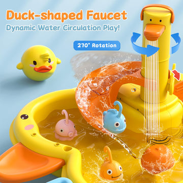 3-In-1 Play Sink With Running Water, Kids Kitchen Sink Toys With Electric Duck Faucet, Pretend Play Kitchen Accessories, Play Fo
