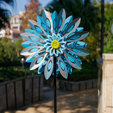 Viveta Wind Spinners,18 * 81'' Large Outdoor Wind Spinner,Double-Side Wind Sculpture With 4 Sturdy Stake,Metal Windmill For Yard