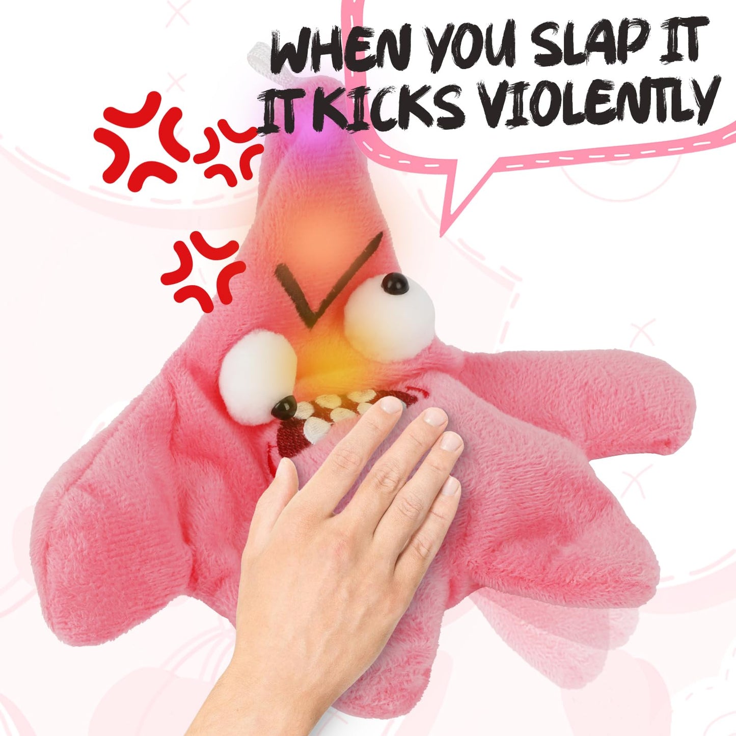 WORDFANIDAYE Angry Starfish Toy That can Move Sing and Imitate Speech,Angry Star Plush Interesting Backpack Pendant Funny Plush,