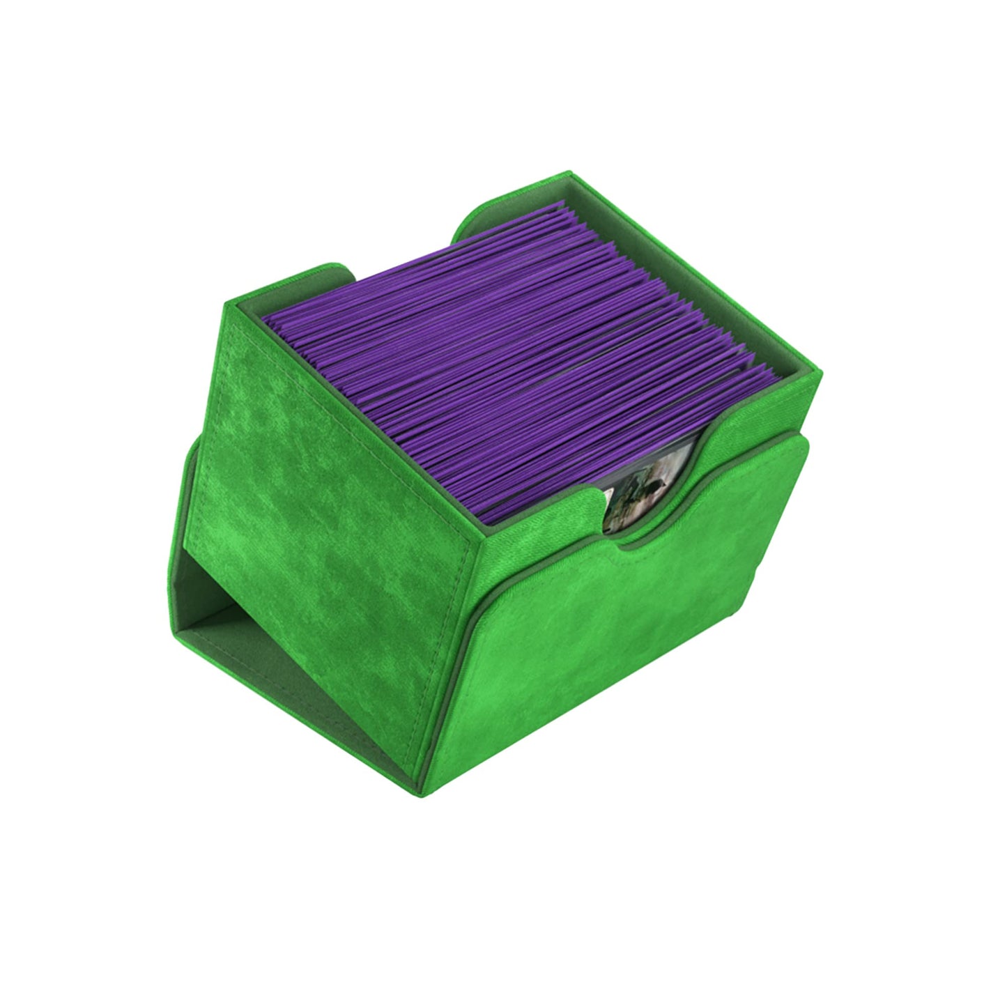 Sidekick 100+ Xl Convertible Deck Box | Sideloading Card Storage With Removable Cover Clips Holds 100 Double-Sleeved Cards In Extra Thick Inner Sleeves Green Color Made By Gamegenic (Ggs20094Ml)