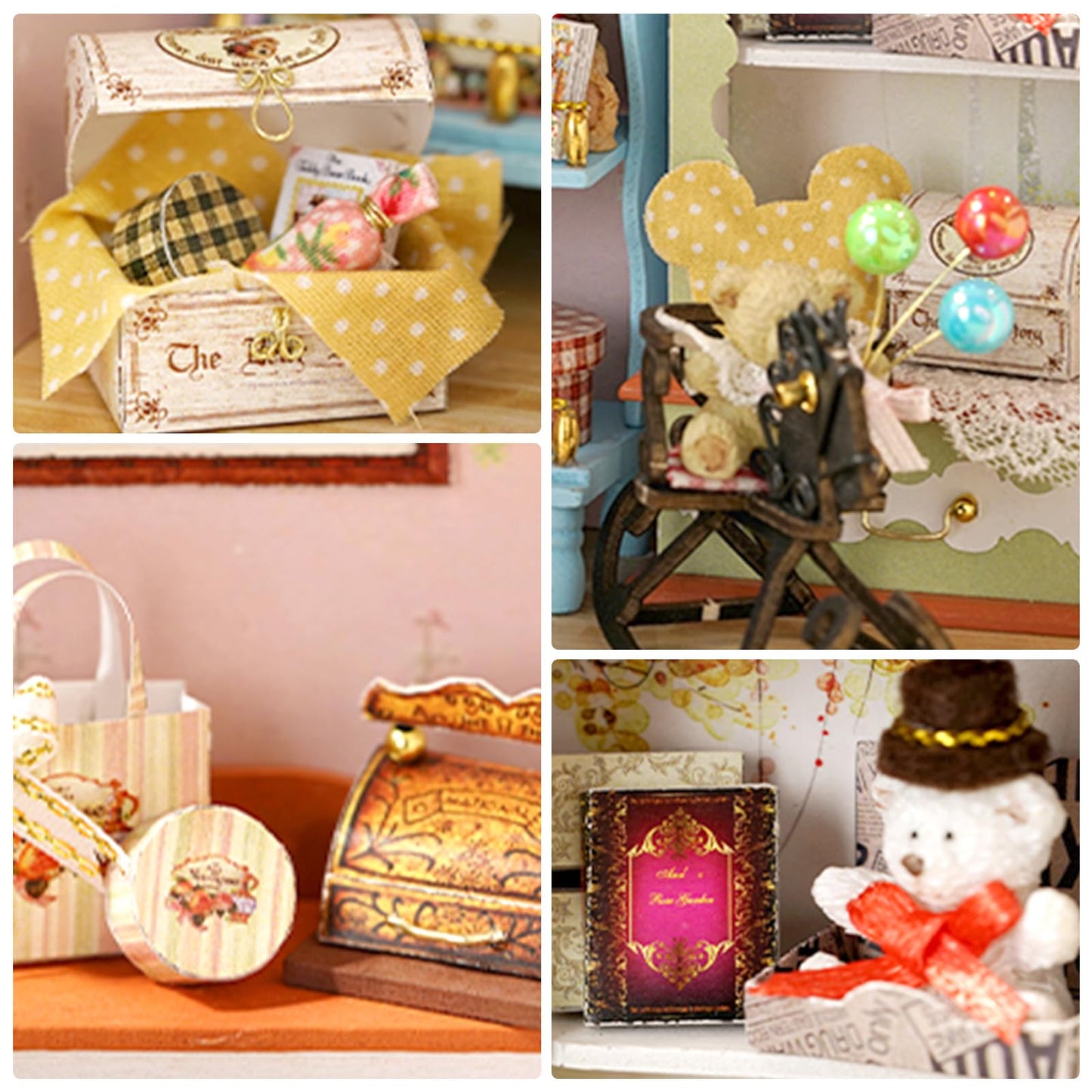 Foyucool DIY Miniature House Kit Dollhouse Kit with Furnitures 1:24 Mini House Making Kit for for mature-themed to Building Halloween/Home Decorations/Gifts for Family and Friends Tailor's Store