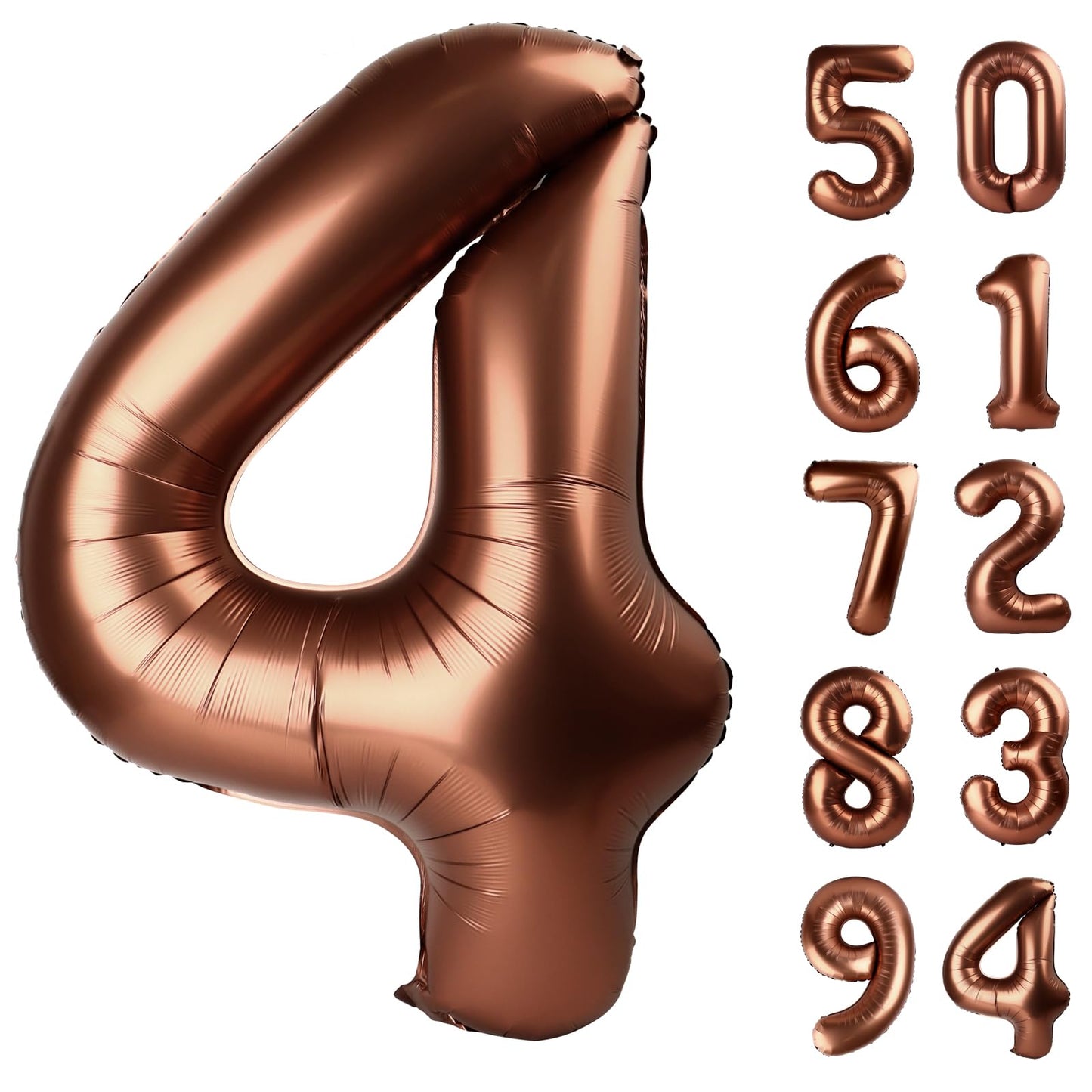 Dark Brown 4 Balloon, Coffee Brown Number Balloons 40 Inch, 4Th Chocolate Brown Party Decorations, Brown Four Large Numbers For