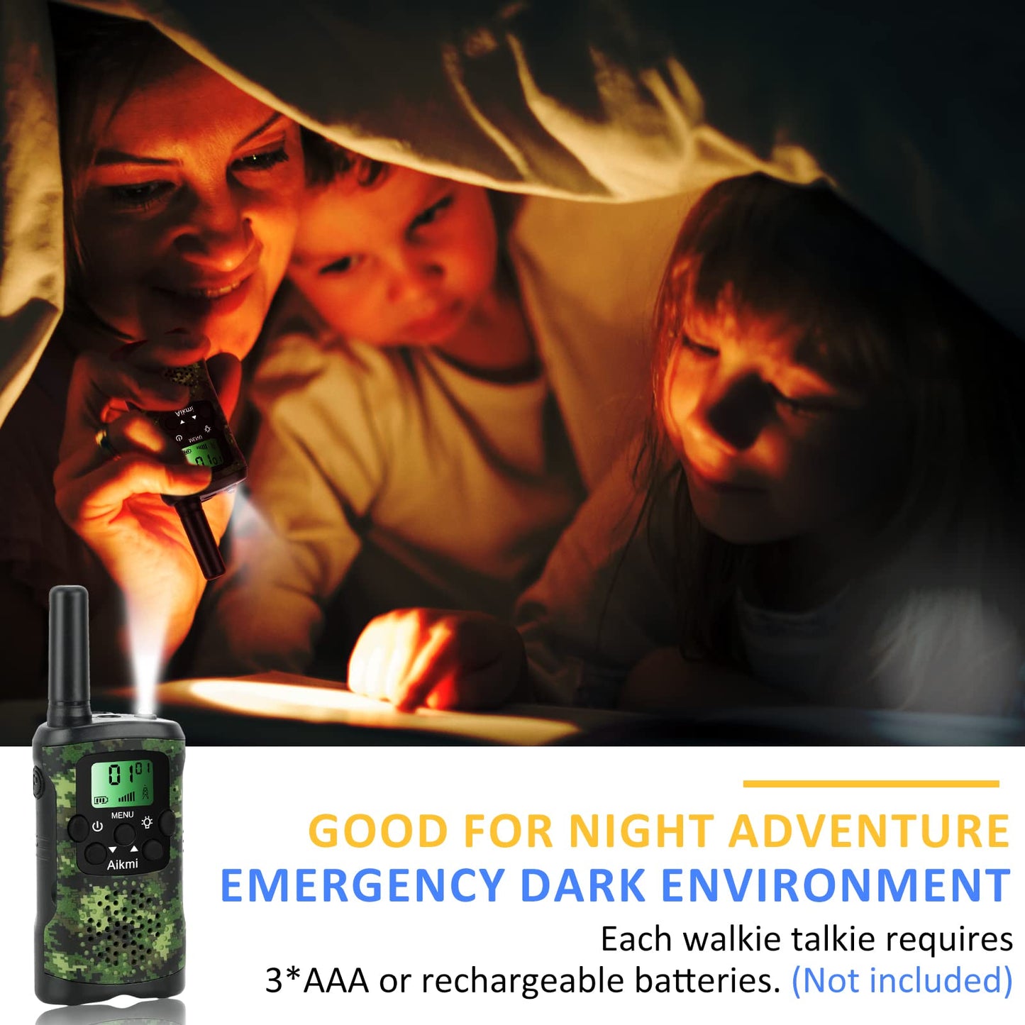 Walkie Talkies For Kids Toys Boys Aged 5+ Outdoor 2 Way Radio 22 Channel 3 Miles Range Camp Hunt Adventure Game Birthday 6 7 8 9 10 Year Old Gifts (Green)