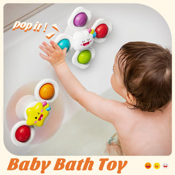 Springflower Baby Toys, Suction Cup Spinner Toys For 6 12 18 Months Toddlers, Birthday Baby Gifts Sensory Toys Bath Toys Travel