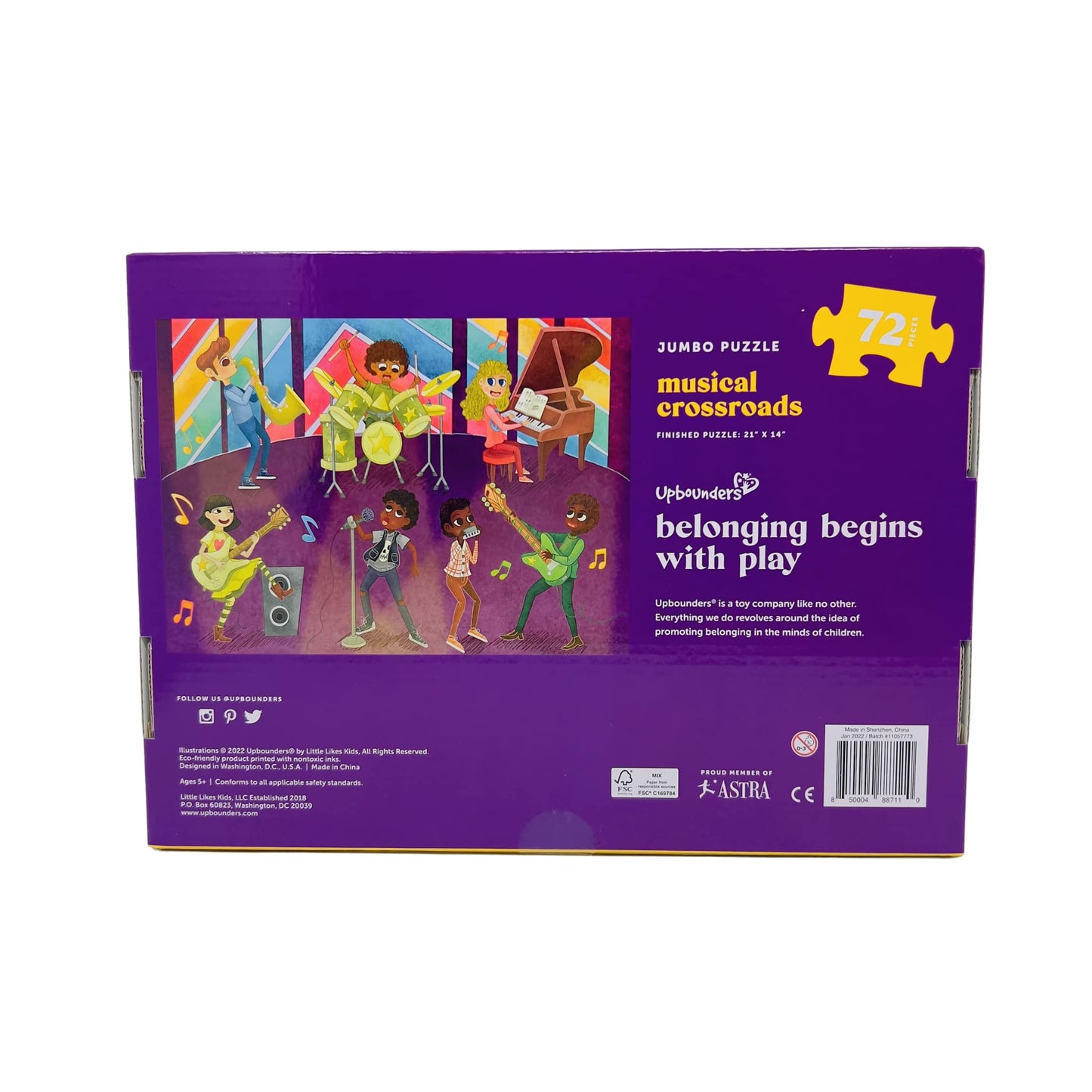 Upbounders Musical Crossroads Kids Puzzle | 72 Piece Jumbo Jigsaw Puzzles For Kids Boys Girls Ages 5-9 | Music Themed | Joyfully Diverse Multicultural