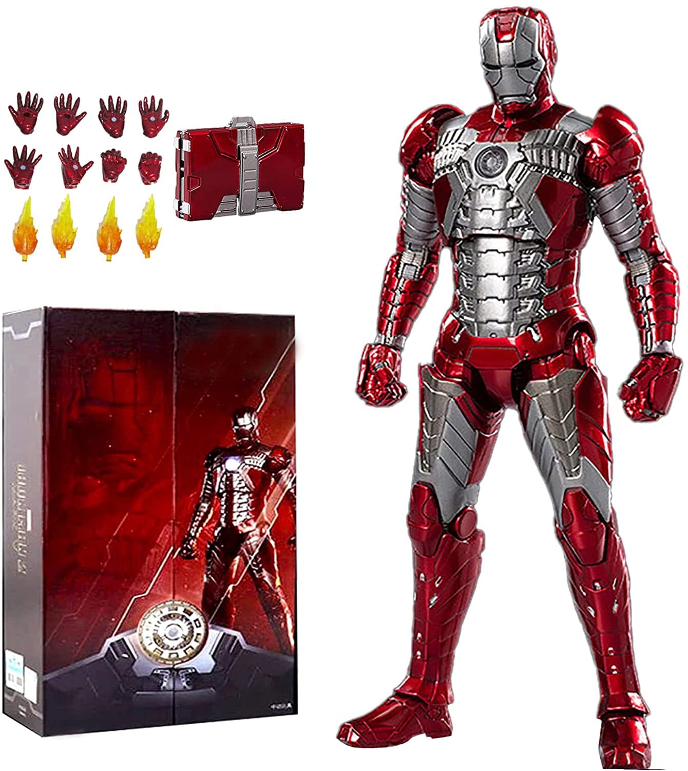 Uxouyic Ir?Nman Movie Series - Collectible Ir?Nman Action Figure Metal Painting 20 Joints Movable Model Toys (7 Inches) (Mark 5)
