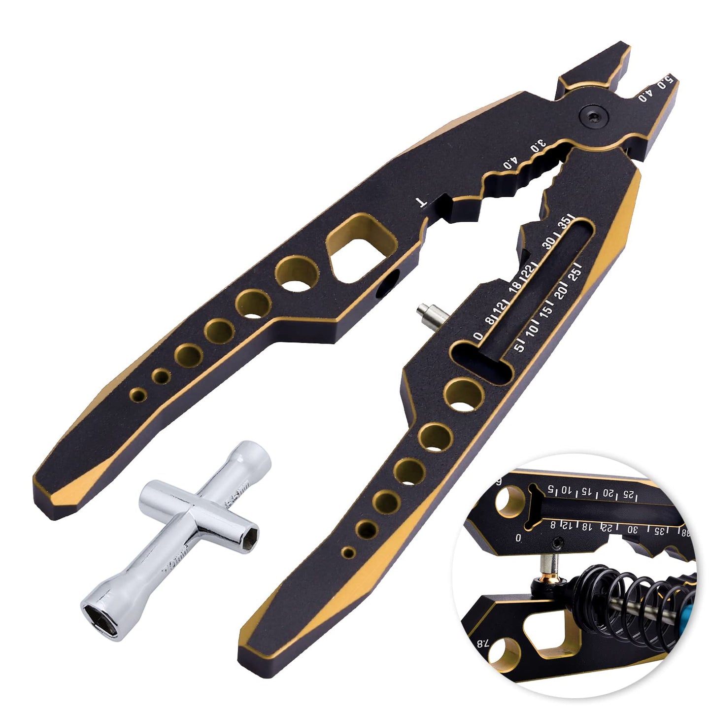 Aluminum Alloy RC Shock Absorber Pliers RC Crawler Shocks Multifunction Pliers RC Rod Ends Disassemble Tools for Traxxas Arrma A