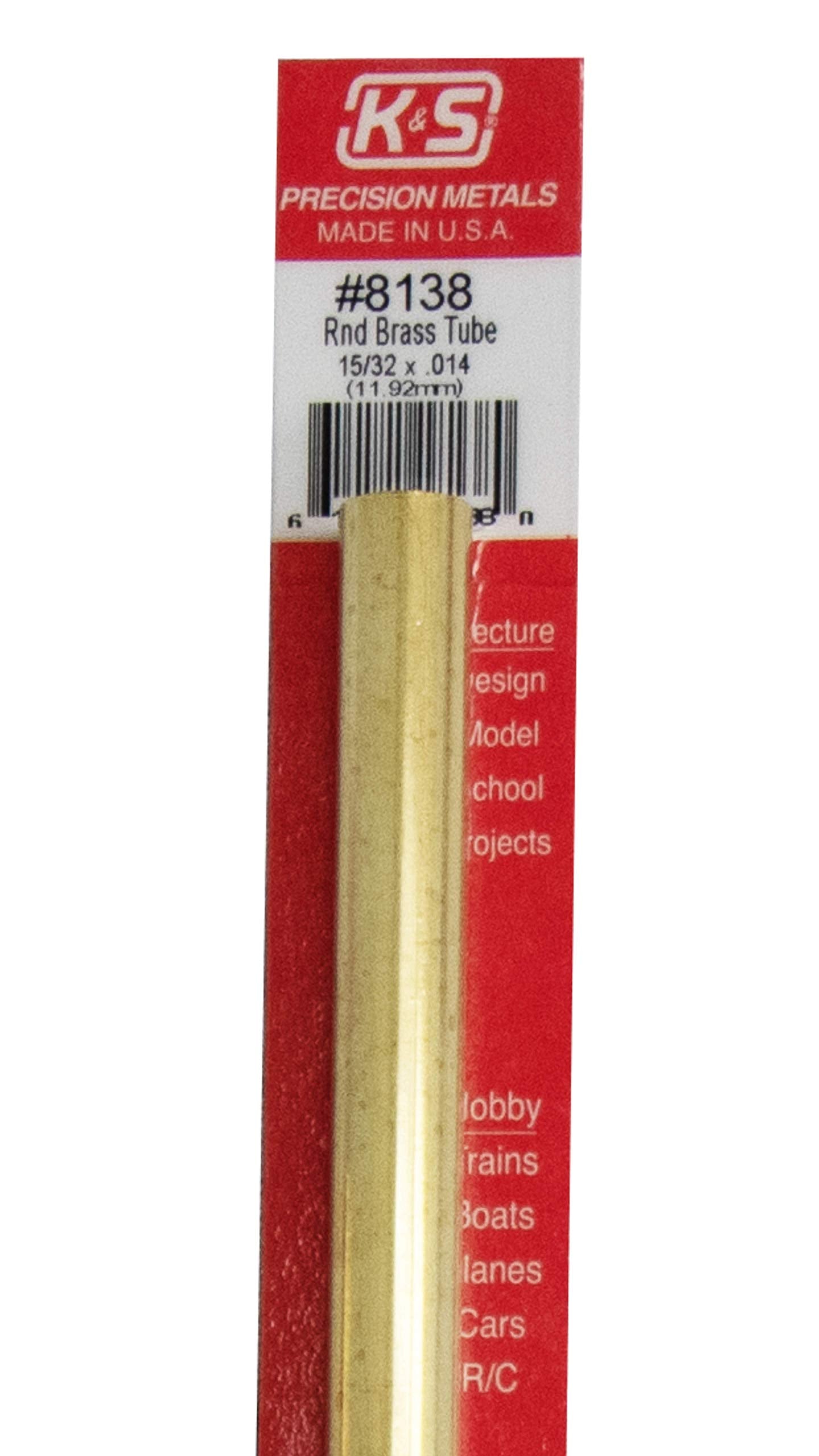 Tube Round Brass12X15/32 (Pack Of 1)