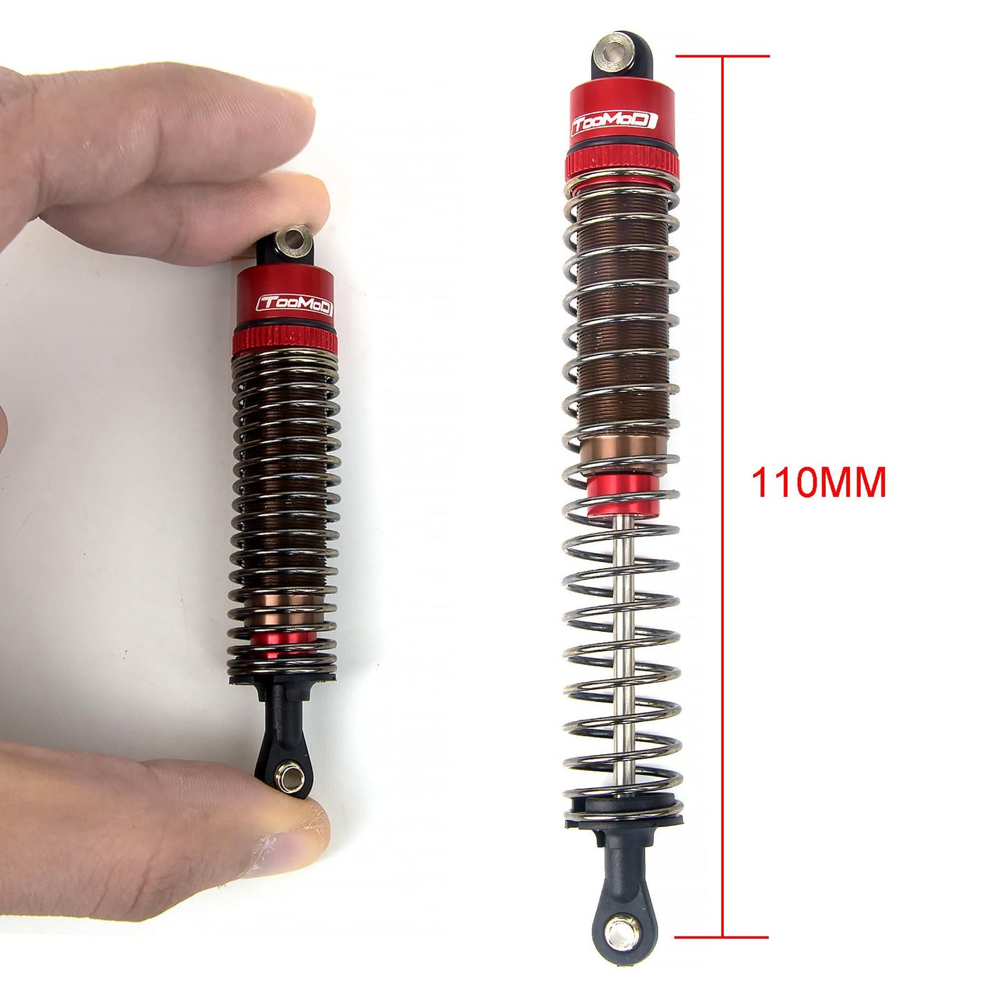 TOOMOD 1/10 110mm RC Oil filled Shock Absorbers kit for Tamiya Bullhead Super Clod Buster TRX4 Axial SCX10 D90 Crawler Car Buggy