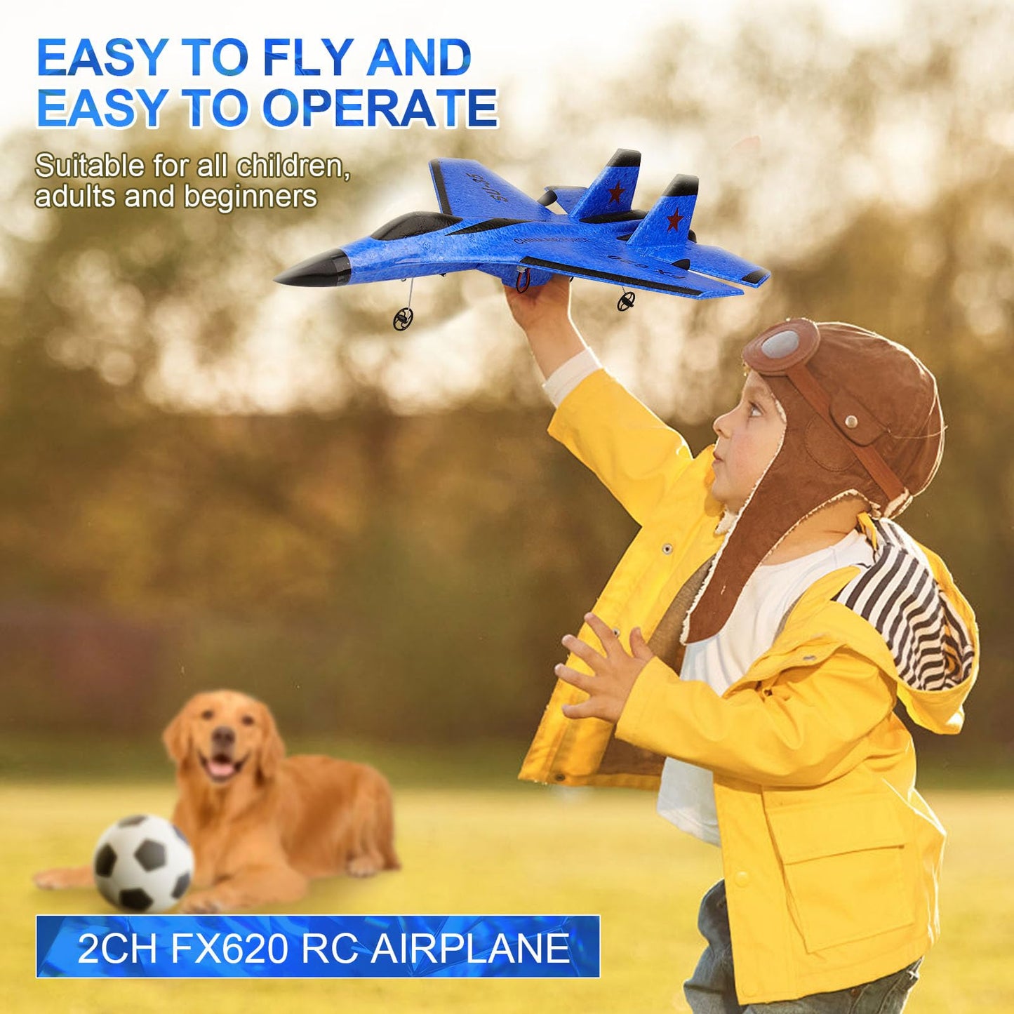 Rc Plane 2Ch Remote Control Plane Su35 Rc Jet 2.4Ghz Rc Airplane Rtf Easy To Fly Fx620 Airplane Toys For Beginner, Kids And Adul