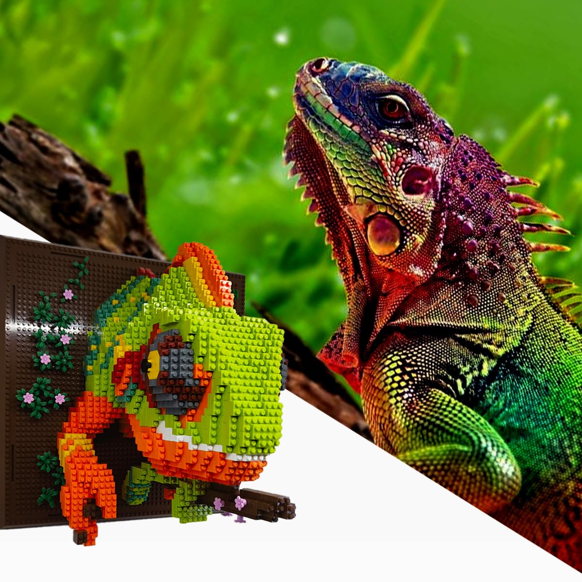 Bdydt Wall Art Chameleon Building Blocks Set; A Wall Decor Set For Adults Who Love Creative Hobbies(2688 Pieces) Toys Gifts For