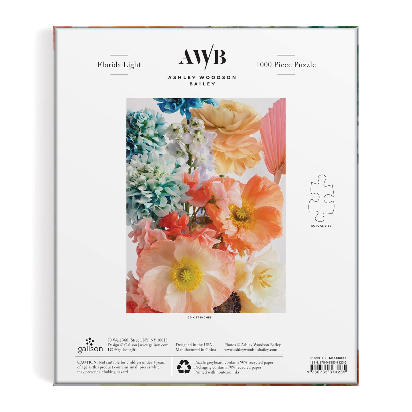 Ashley Woodson Bailey Florida Light 1000 Piece Puzzle From Galison - Jigsaw Puzzle For Adults, Beautiful Photography From Ashley Woodson Bailey, Thick And Sturdy Pieces, Fun And Challenging Activity
