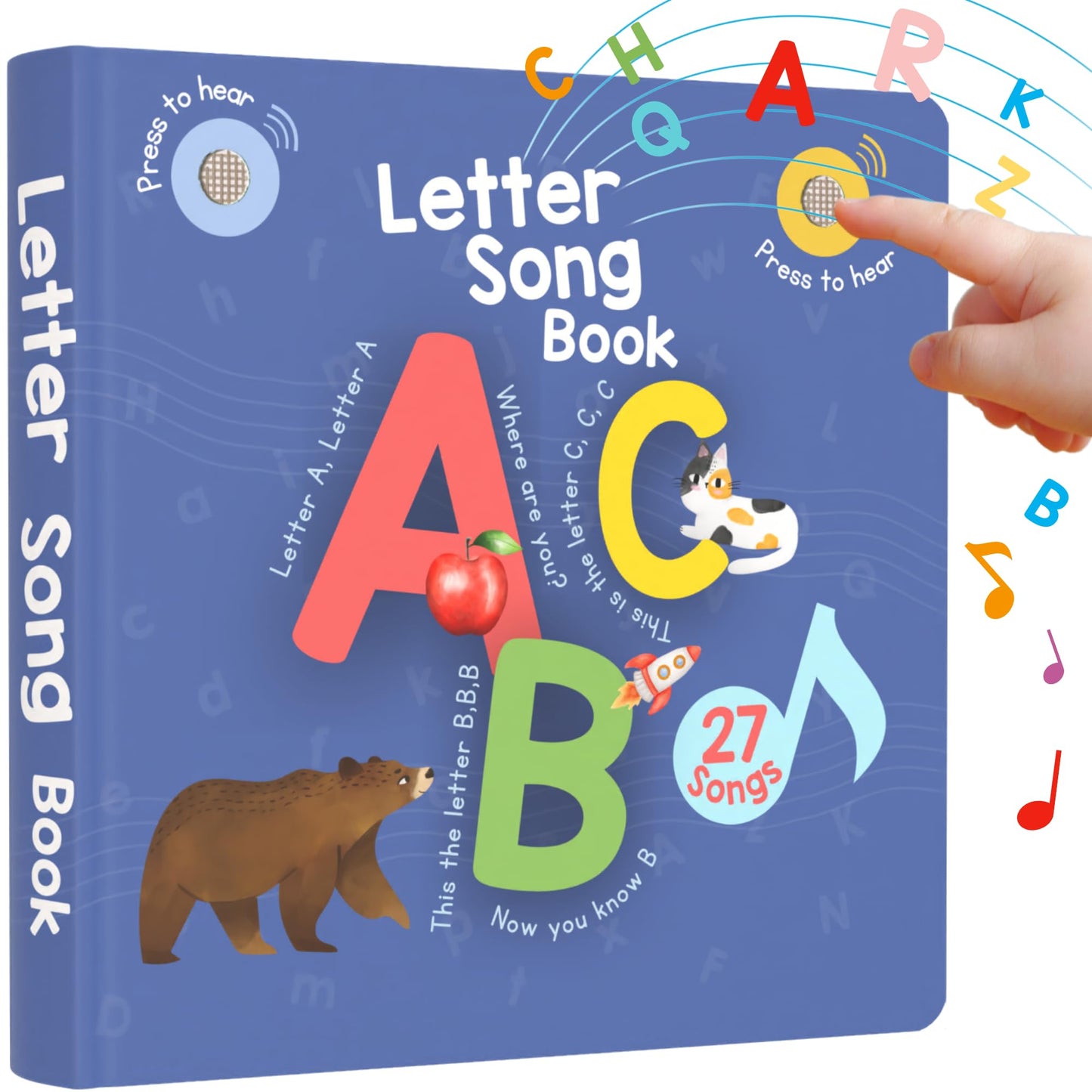 Learning Bugs Interactive Letter Song Book For 1 Year Olds - 26 Alphabet Songs, Nursery Rhyme Tunes, Abc Recital For 2 Year Olds