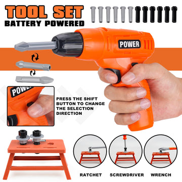 TOY Life Kids Tool Set - Electric Toy Drill, Construction Tools, Ages 3-7, Model KY1068-34, Durable Plastic, Perfect for Pretend Play