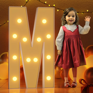Imprsv 4Ft Marquee Light Up Letters M, Large Light Up Letters For Baby Shower Anniversary Wedding Room Decor, Big Letters For Pa