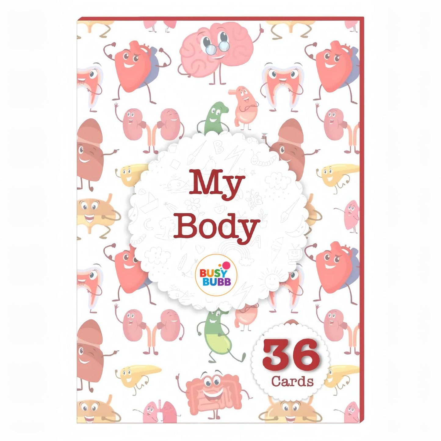 Busy Bubb - My Body Parts Flash Cards | 36 Laminated Cards | Age Group: 2-4 Years | Science Educational & Fun Activity For Kids