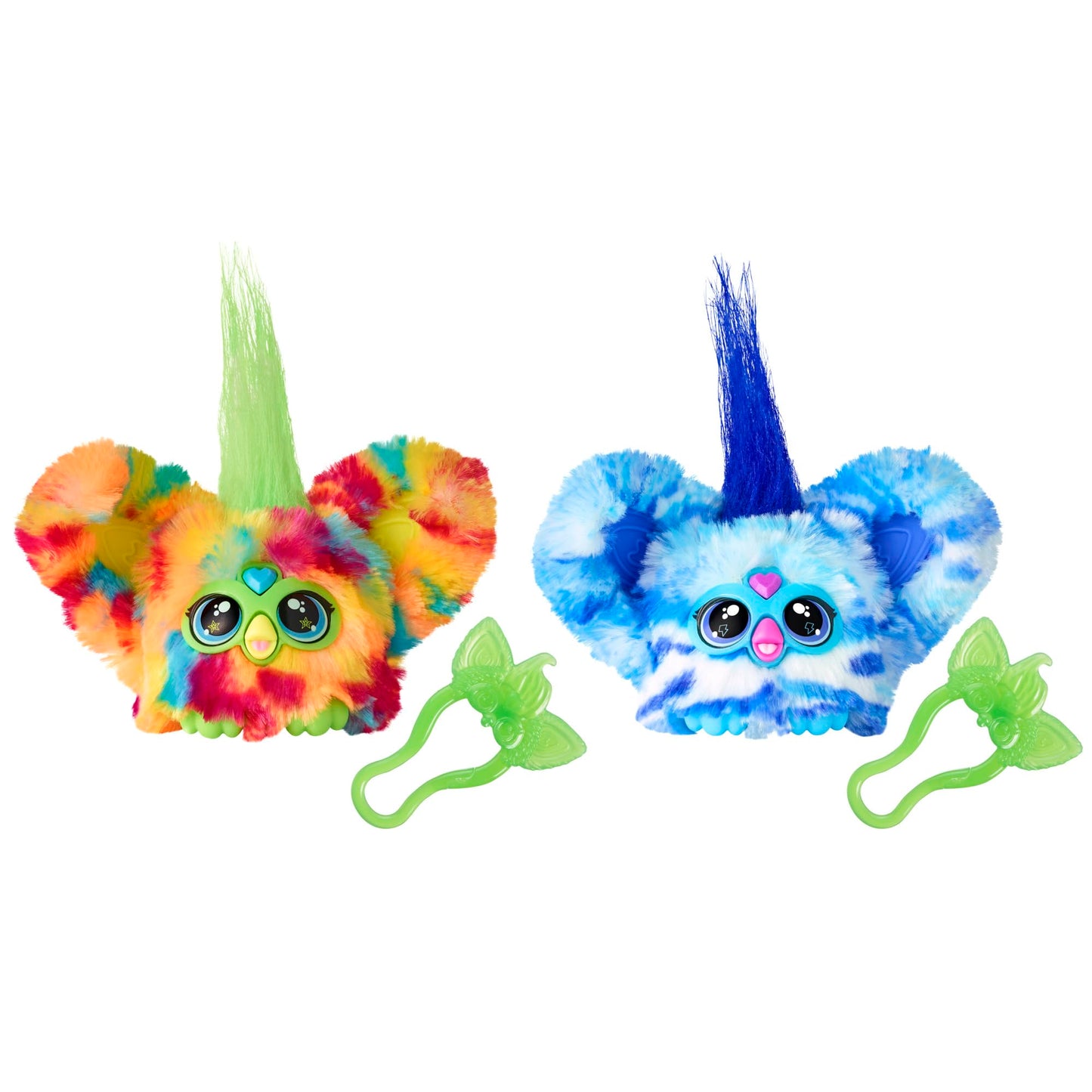 Furby Furblets 2-Pack, Mini Friends Pix-Elle & Ooh-Koo, 45+ Sounds Each, Music & Speaks Only Furbish, Electronic Plush Toys For Girls & Boys, Interactive Pets, Multicolor & Blue/White, 6+