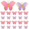 Wettarn 20 Pcs Butterfly Centerpieces For Tables Butterfly Party Decorations 3D Golden Butterfly Table Toppers Centerpiece For Girl Party Birthday Baby Shower (Pink, Purple,12 X 9 In,10 X 7 In)