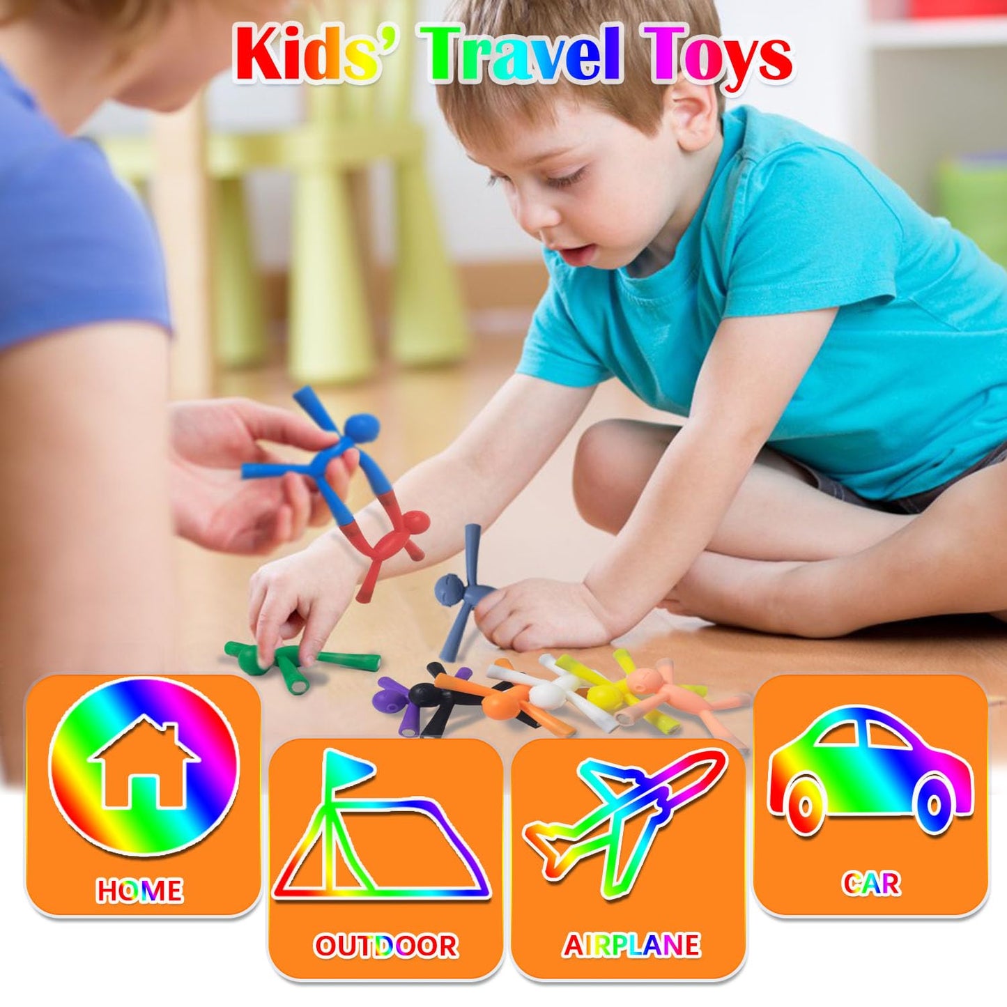 Mom&Myaboy Mini Man Magnetic Toys - 10 Pcs Rubber Magnet Men Educational Fidget Toys For 3-15 Year Olds (Classical)
