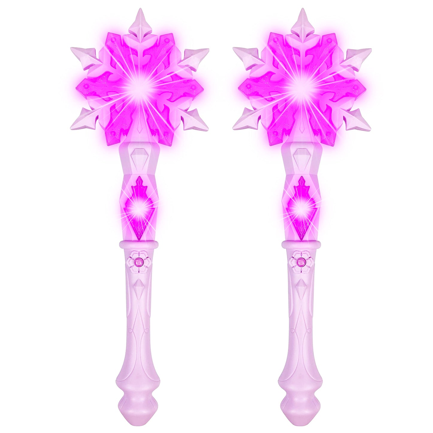 Light Up Frozen Snowflake Wands With Sound(Motion Sensitive) Magic Toy For Kids Girls Princess Party Favors Costume Cosplay Acce