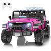 Hikole 24V Ride on Car with Remote Control - Kids 2 Seater XL Electric Car with 20 Wide Seat, LED Lights, Spring Suspension, Blu