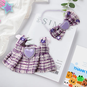 Hongvkae Doll Outfit Set for 17cm Dolls 2 Piece Clothes Set for Doll enhanced Fashion Dresses for Dolls Accessories Suit (Purple)