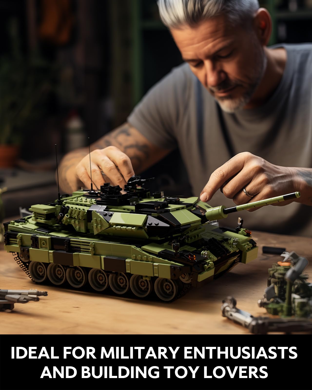 Nifeliz Leopard Ii A7 Tank, Military Tank Building Set For Adults, Collectible Army Model To Build And Display, Gift Ideal For M