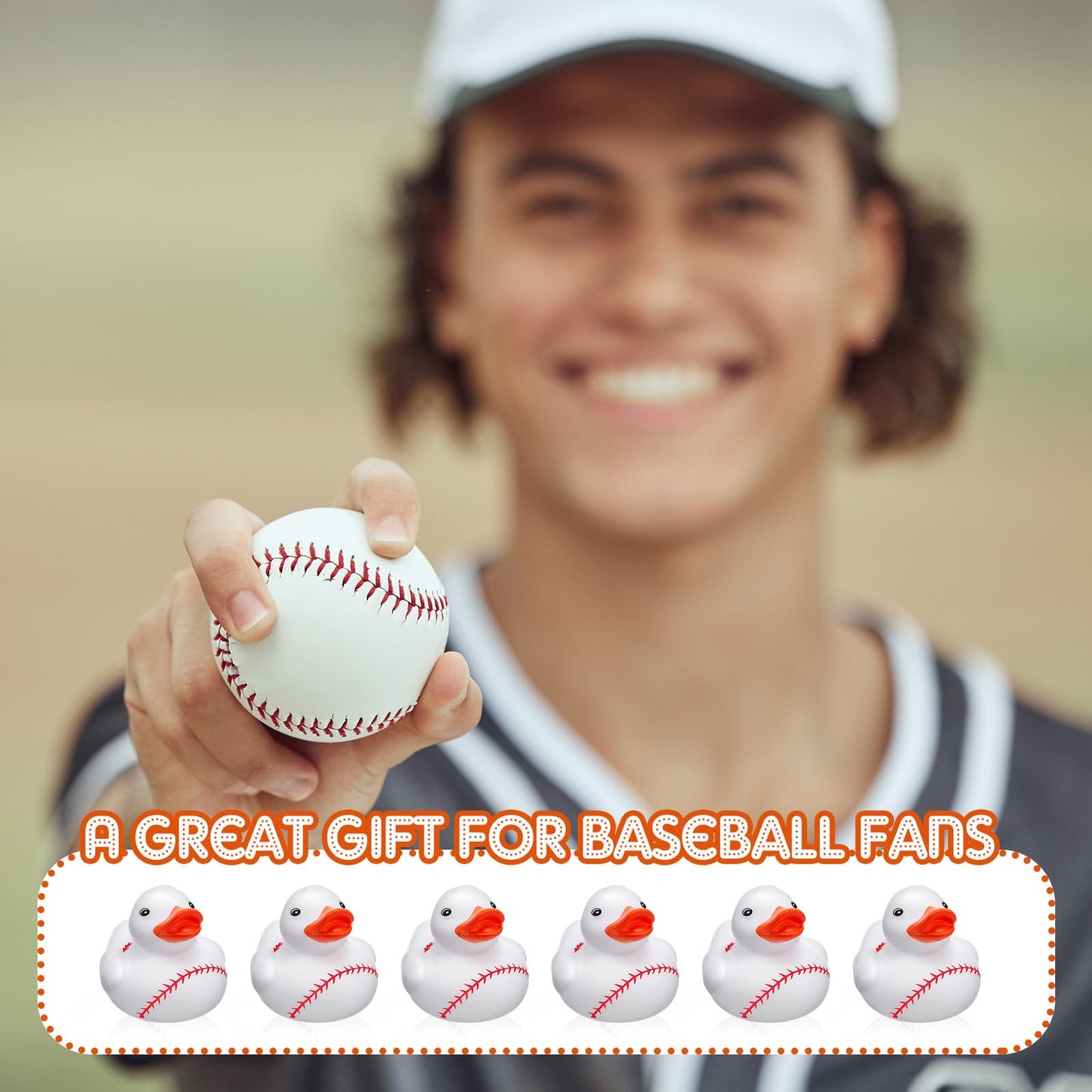 Deekin 50 Pcs Baseball Rubber Ducks 2 Inch Middle Ducks Bulk Baseball Theme Party Favors For Birthday Party Game Gifts