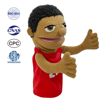 Okegztoa 16'' Sportsman Hand Puppet For Kids & Adults, Entriloquist With Removable Mouth & Scalable Control Rod