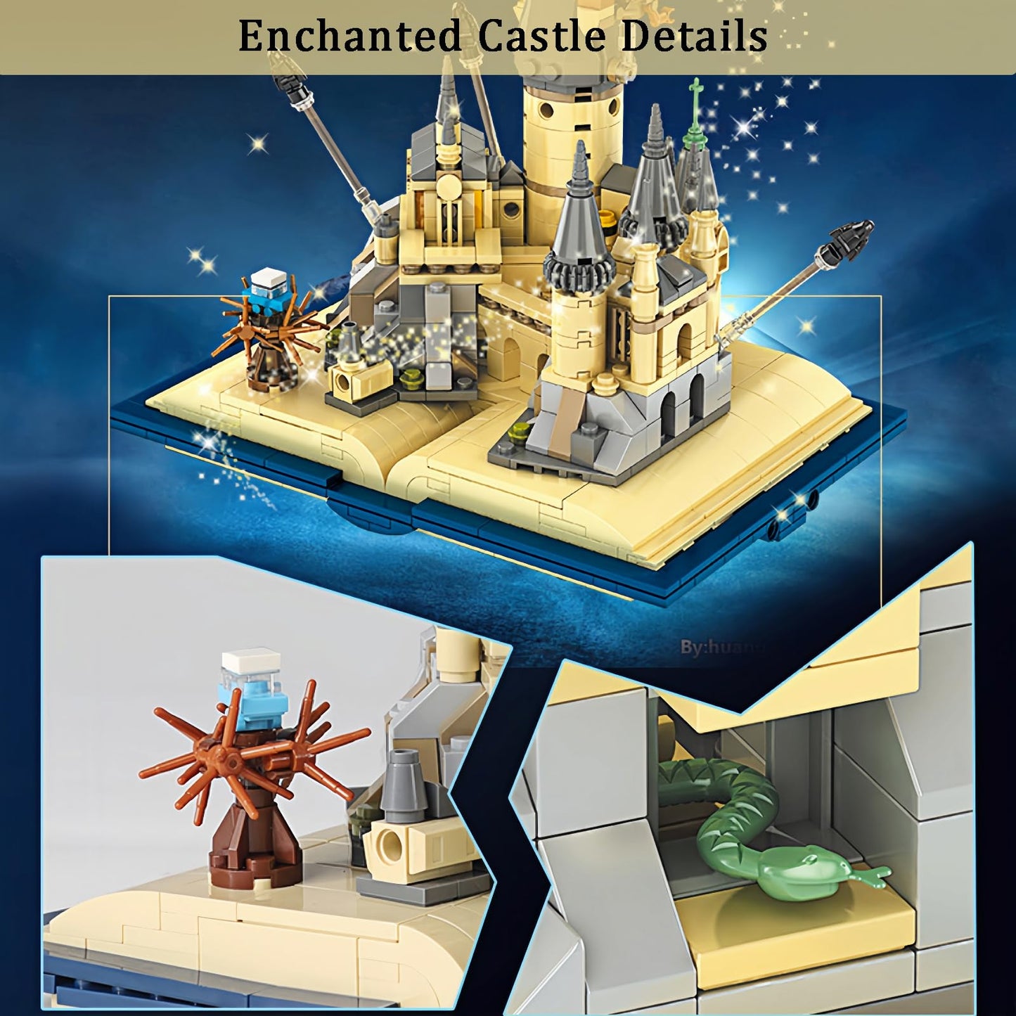 Magic Castle Book Toy Compatible With Lego, Magic Book Castle Building Blocks Toys For Boys 6-12 Years Old, Creative Stem Building Toys For Kids Birthday Christmas