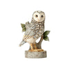 Enesco 4056970 Jim Shore Heartwood Creek White Woodland Owl On Branch Stone Resin Figurine, 4.49', Grey