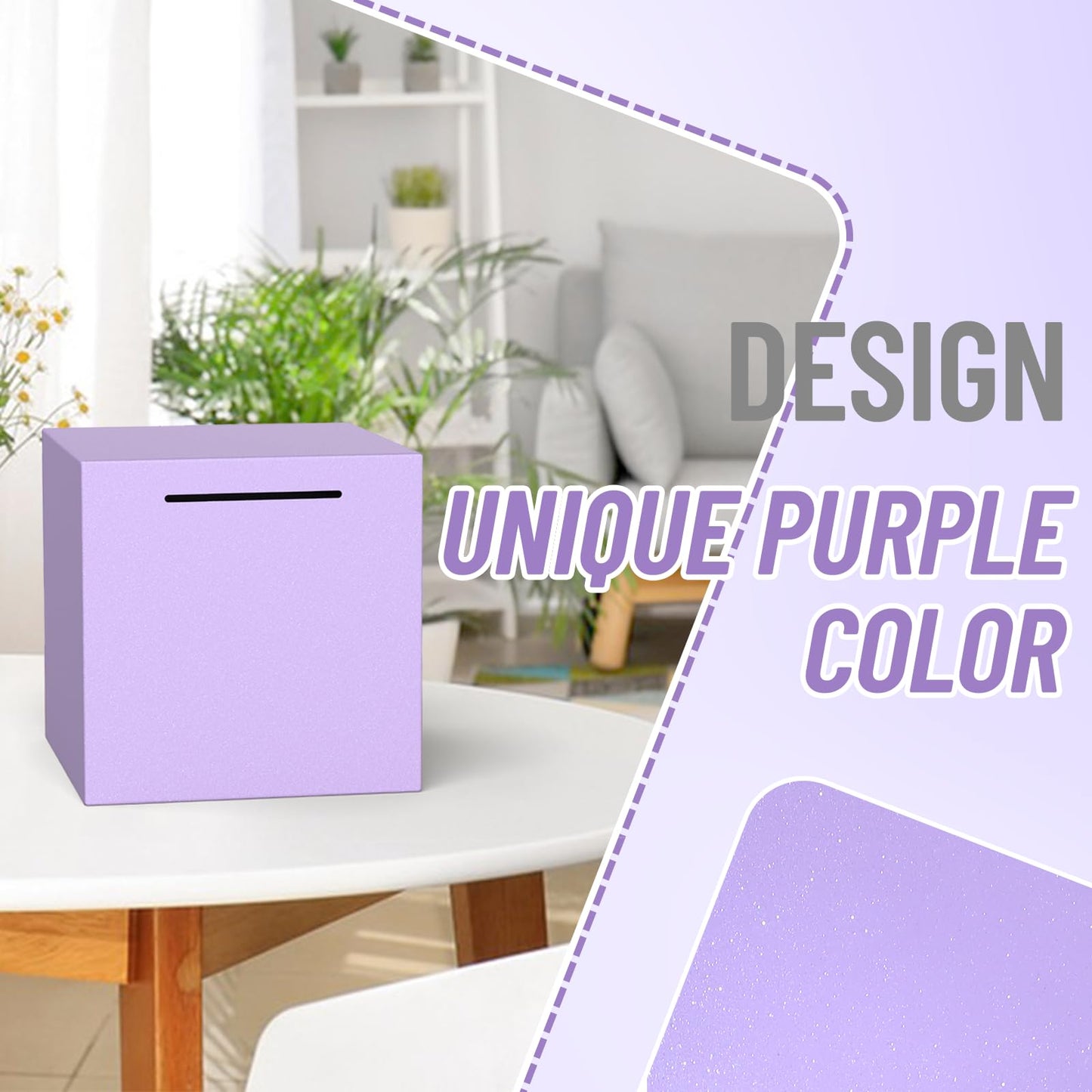 Adults Piggy Bank Must Break To Open, Unbreakable Stainless Steel Piggy Bank For Adults, Metal Savings Box For Cash Saving (Purp