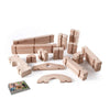 Guidecraft Notch Blocks Set 89 Piece Set: Natural Wooden Stacking Blocks, Educational Montessori Toy for Kids, Indoor/Outdoor Bl