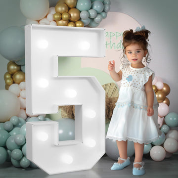 Imprsv Light-Up Numbers 5Th Birthday Decorations: Large 3Ft Marquee Number 5 15Th 50Th Birthday Women Men Five Year Old Birthday