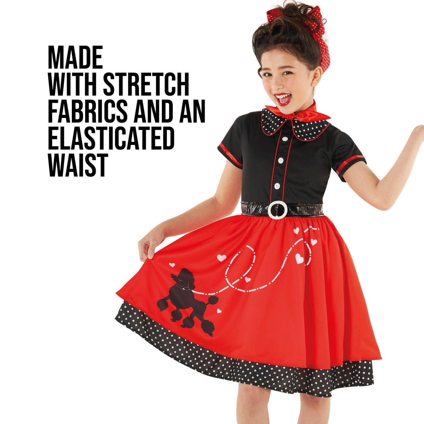 Morph Poodle Skirts For Girls Costume 50s Costume for Girls 1950s Poodle Skirt Costumes Girl XL