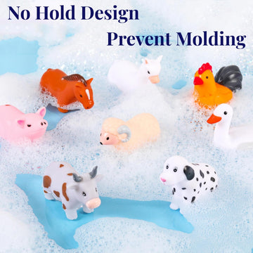 Xy-Wq Bath Toys No Hole, For Infants 6-12& Toddlers 1-3, No Hole Bathtub Toys (Animal ?, 8 Pcs With Mesh Bag)