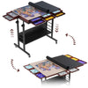 Tektalk 2000 Piece Foldable Puzzle Board With Height Adjustment, Jigsaw Puzzle Table With 2 Felt Cover & 8 Sorting Trays/Drawers, Puzzle Easel With Legs, Enclosed With 4 Roller Wheels (Black)