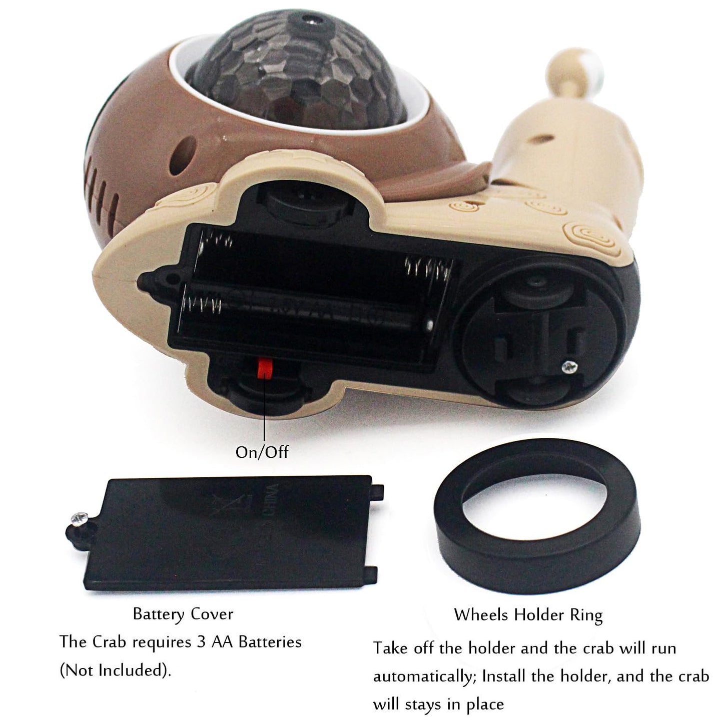 Tipmant Baby Toddler Electric Snail Toy Cute Electronic Animal Crawl, Play Music, Luminous Light Kids Birthday (Brown)