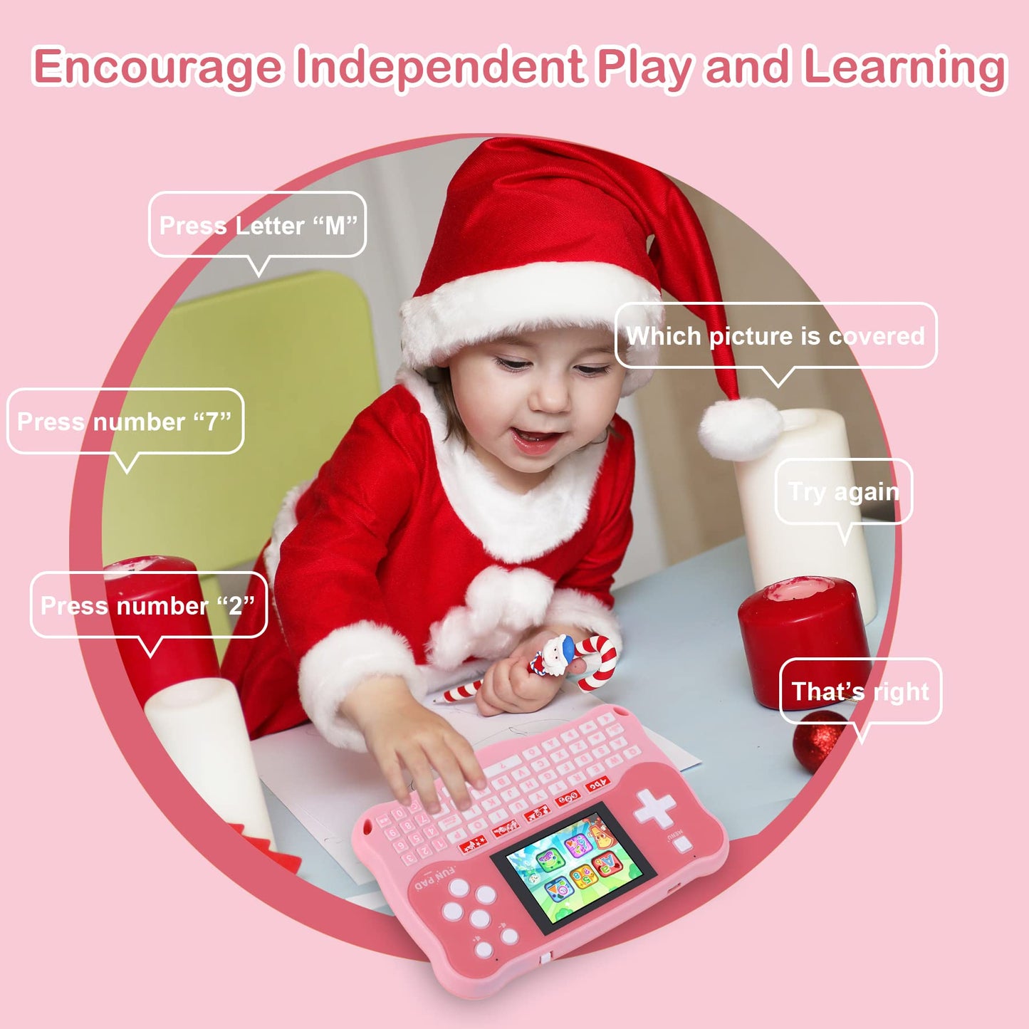 Kids Tablet/Baby Learning Pad With 102 Activities/Toddler Tablet With Abc Alphabet/Words/Music/Math Interactive Educational Elec